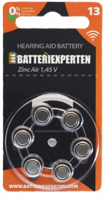Hörapparatsbatteri 13 (Rayovac) 6st/förp. i gruppen Batterier / Hörapparatsbatterier hos Batteriexperten.com (A13)