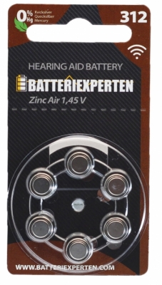 Hörapparatsbatteri 312 (Rayovac) 6st/förp. i gruppen Batterier / Hörapparatsbatterier hos Batteriexperten.com (A312)