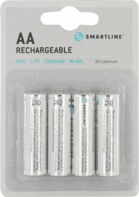 AA Smartline HQ 4-pack 2500 mAh i gruppen Batterier / AA  AAA  9V - batterier hos Batteriexperten.com (AA25NIMH)