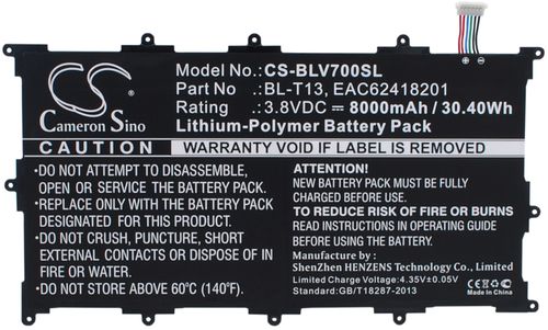 LG VK700, 3.8V, 8000 mAh i gruppen Batterier / Surfplattor-batterier / LG / LG Modeller hos Batteriexperten.com (034123409511a20e90642abd1)