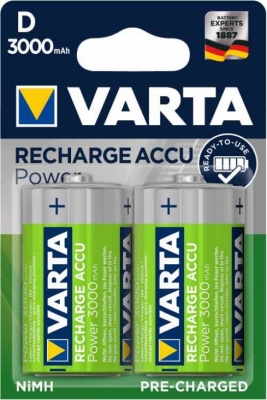 D / R20 Ready to user Varta 3000mAh NI-MH - 2-pakning i gruppen Batterier / Oppladbare batterier hos Batteriexperten.com (D_3000VA_2P)