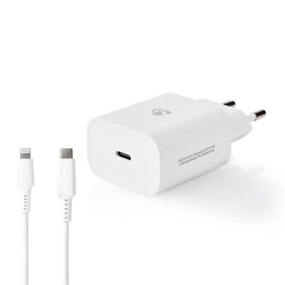 Vegglader | Hurtigladefunksjon | 1m | Løs USB-C / Lightning kabel i gruppen Mobiltilbehør / iPhone / iPhone 11 Pro Max hos Batteriexperten.com (WCPDL20W)