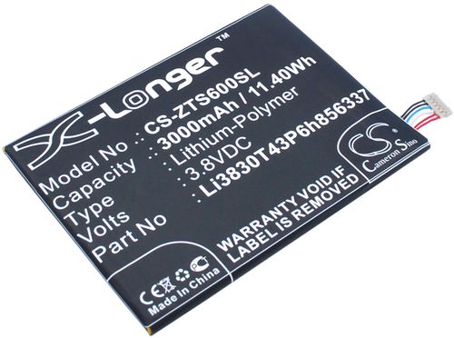 Li3830T430T43P6h856337 för ZTE, 3.8V, 3000 mAh i gruppen Batterier / Mobilbatterier / ZTE / ZTE Batterier hos Batteriexperten.com (0003bc941beb81bb5522ef588)